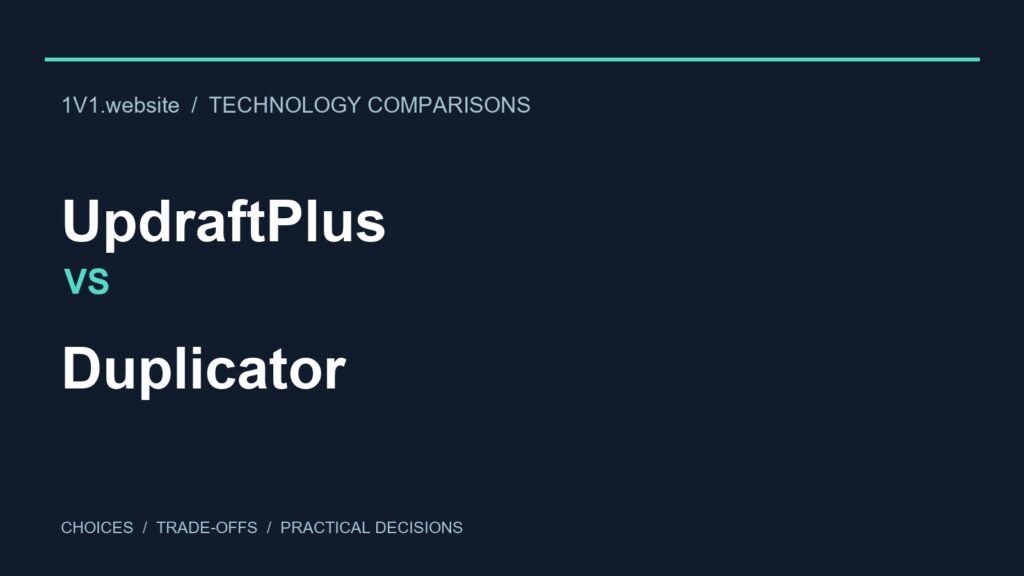 UpdraftPlus 与 Duplicator 的原创文字比较封面