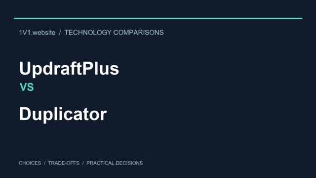 UpdraftPlus 与 Duplicator 的原创文字比较封面